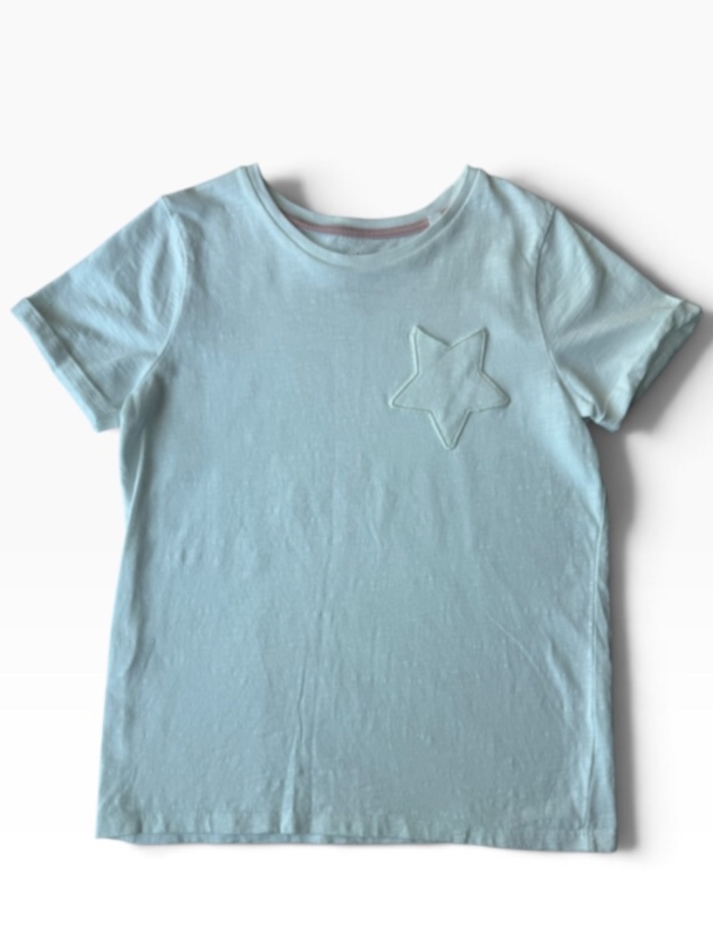 Mini Boden Girls White Star Applique T-Shirt Size 9-10 Years
